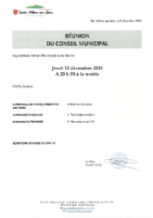 Ordre du jour du conseil municipal du jeudi 12 décembre 2024