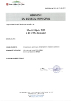 Ordre du jour du conseil municipal du mardi 24 juin 2025