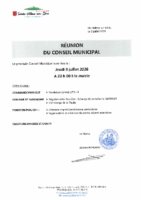 Ordre du jour du conseil municipal du jeudi 9 juillet 2026